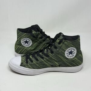 Converse Chuck Taylor Hi All Star II Sneakers Mens 11.5 Black Volt Green Shoes